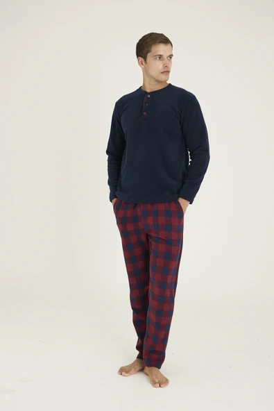 Kocabey 7304 Erkek Midi Yaka Pijama Takım ürün görseli 1