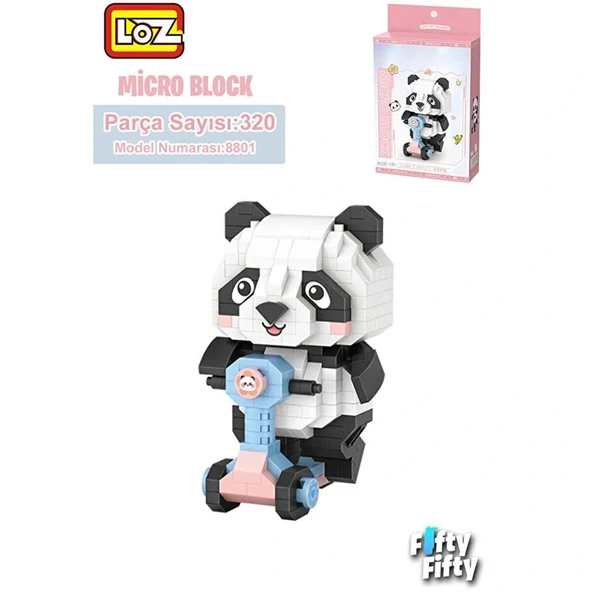 LZ8801 PANDA SCOOTER BLOCK OYUNCAK 320 PARÇA - Resim 3