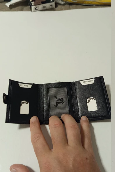 ToroNero Kompakt Trifold Siyah Cüzdan - Resim 3