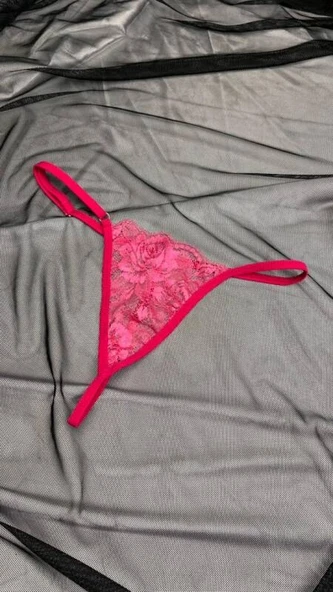 Transparan Dantel Tanga Külot V6500 - Resim 6