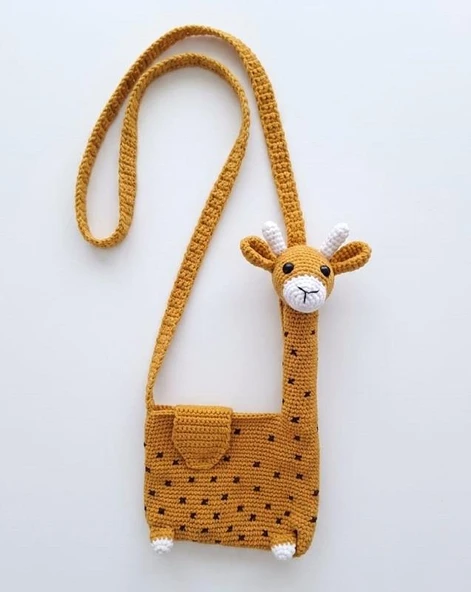 Zürafa Çanta Amigurumi Organik Oyuncak ürün görseli 1