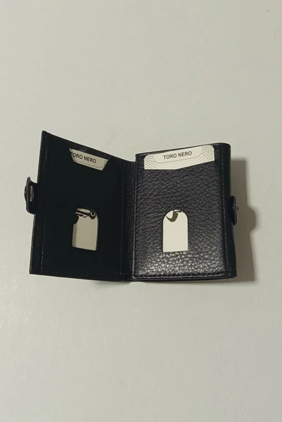 ToroNero Kompakt Trifold Siyah Cüzdan - Resim 4