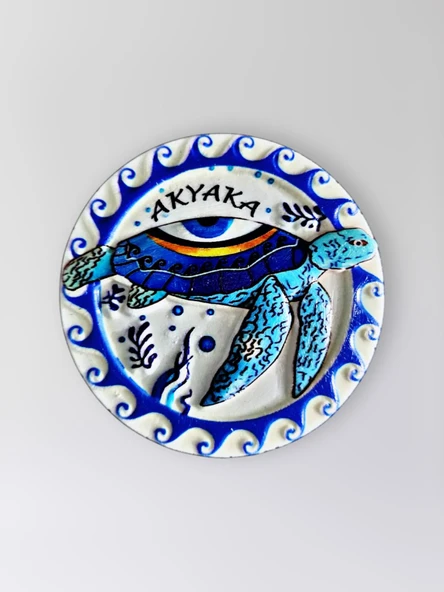AKYAKA Polyester Kabartmalı Kaplumbağalı Magnet 7 cm Dekoratif Hediyelik Buzdolabı Süsü (Kod:1299) ürün görseli 1