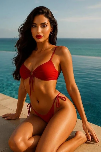 Siyah Bağcıklı Bikini Takımı V5100 - Resim 3