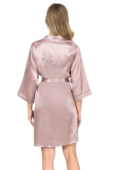 Vizon Kısa Saten Bride Sabahlık ürün görseli 1