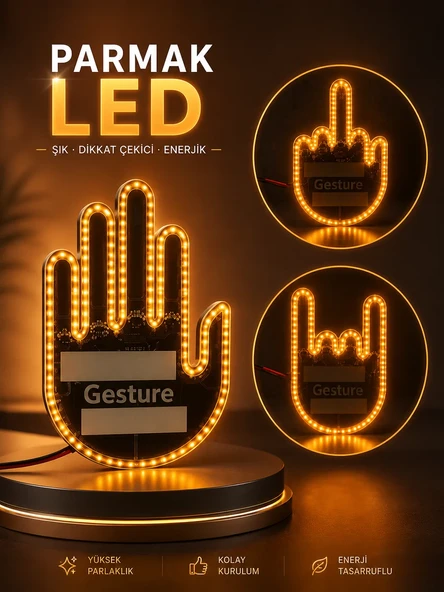 PARMAK LED AMBER RENKLİ IŞIK ürün görseli 1