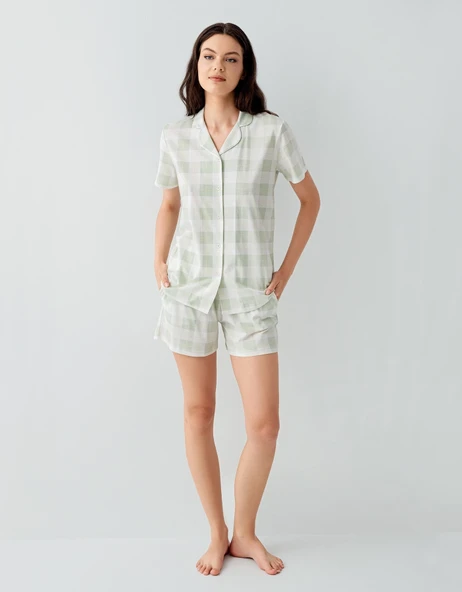 Arnetta 3578-S Kadın Gömlek Pijama Şort Takım - Resim 2