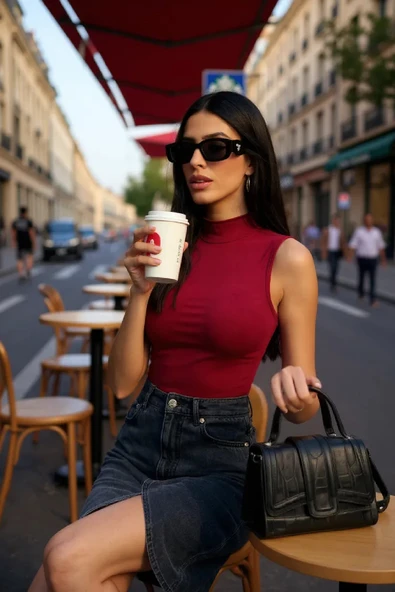 Kadın Bordo Kolsuz Balıkçı Yaka Basic Bluz - Resim 2