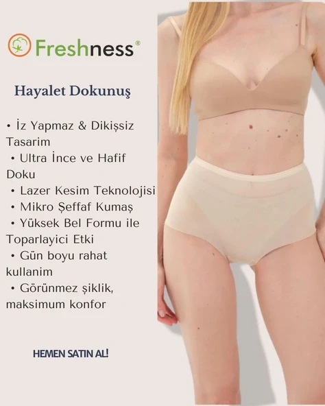 Freshness 0025 Lazer Kesim Tül Yüksek Bel Bato Korse ürün görseli 1