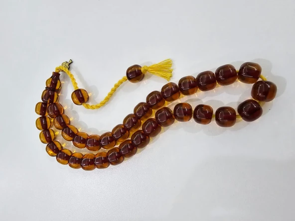 Mehmet Başkut Usta İmzalı Faturan Sıkma Kehribar Tesbih (10×11 mm) Kapsül Kesim ürün görseli 1