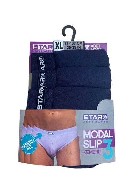 Star 109 Erkek 3'lü Modal Slip - Resim 2
