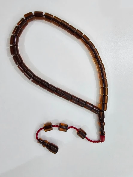 Zeyzun Usta İmzalı Sıkma Kehribar Tespih 10 x 9,3 mm ürün görseli 1