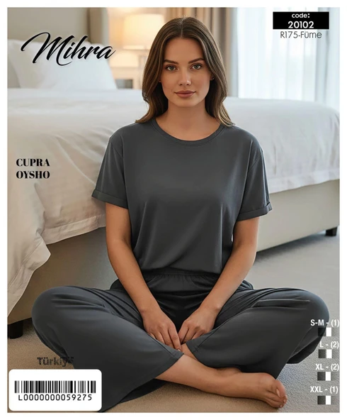 Mihra 20102 Kadın Oysho Kısa Kol Pijama Takımı ürün görseli 1