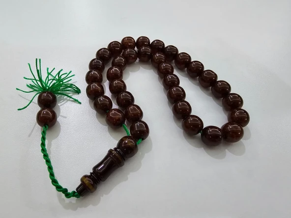 Efekentli E-Ticaret Mehmet Başkut Usta İmzalı Faturan Sıkma Kehribar Tesbih (11×11 mm) ürün görseli 1
