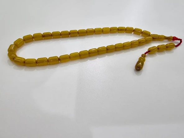 Zeyzun Usta İmzalı Sıkma Kehribar Tespih 13 x 9 mm Kapsül Kesim ürün görseli 1