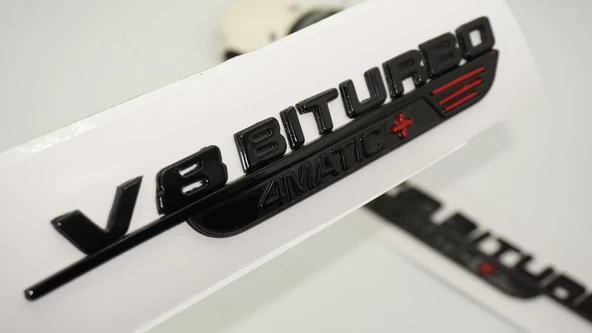 DK Tuning V8 Biturbo 4 Matic+ Plus Siyah Çamurluk Yanı Logo Benz İle Uyumlu ürün görseli 1