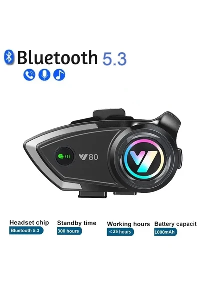 Y80 Motosiklet Kask Kulaklık Intercom Işıklı Motorsiklet Interkom ürün görseli 1