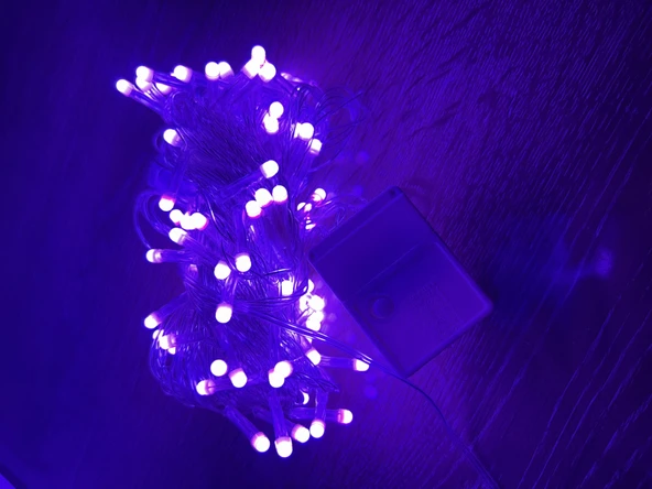 10m 100 Led Damla Uçlu Pembe Işık Şeffaf Kablo Mz-17-9 ürün görseli 1