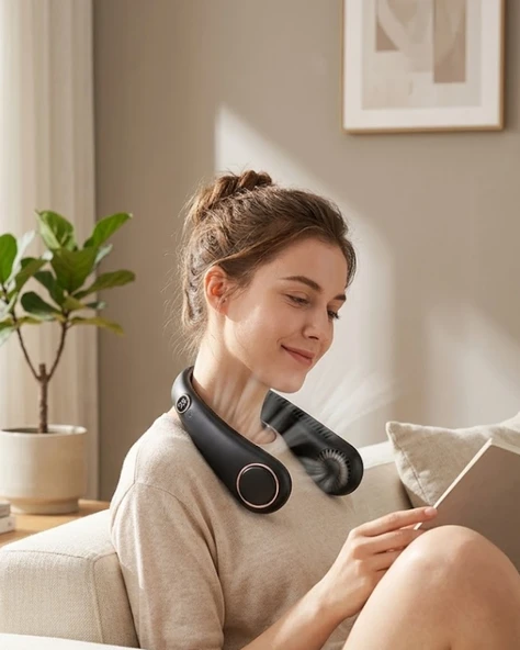 Gizli Turbo Tasarımlı Sessiz Çalışan Boyun Fanı ürün görseli 1