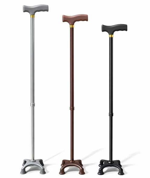 Metal 4 Ayaklı Ayarlanabilir Destek Bastonu - T Saplı Alk5488 ürün görseli 1