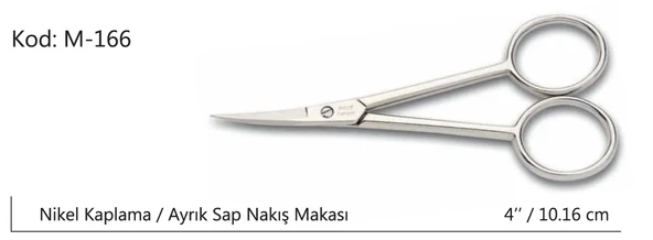 Europe Ayrık Saplı Nakış Makası Süper Kalite No:4 10,16 Cm ürün görseli 1