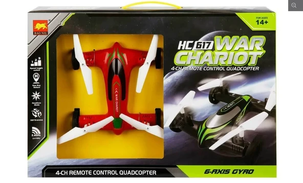 Uzaktan Kumandalı Şarjlı Kırmızı Araba / Quadcopter ürün görseli 1