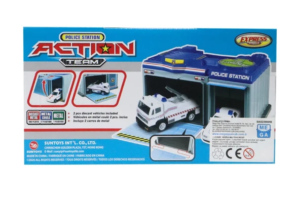 Express Wheels Metal Araçlı Çantalı Polis Seti - Resim 3