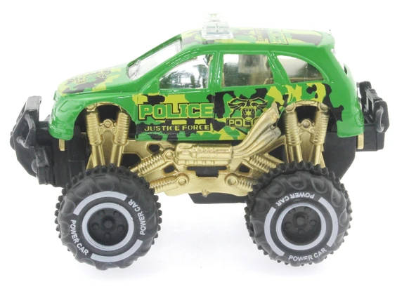 Çek Bırak Mini Off Road Yeşil Polis Aracı - Resim 4