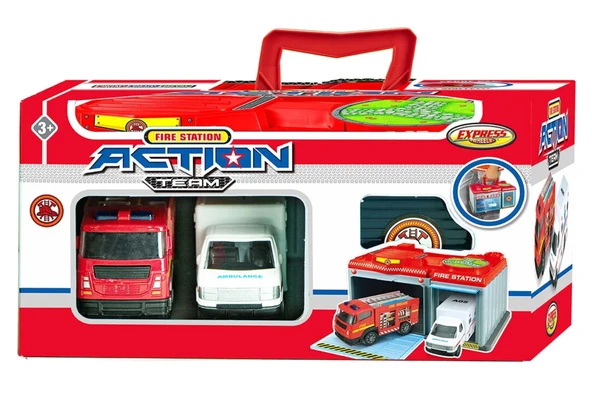 Express Wheels Metal Araçlı Çantalı İtfaiye Seti ürün görseli 1