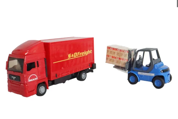 Man Kırmızı Kamyon ve Forklift - Resim 2