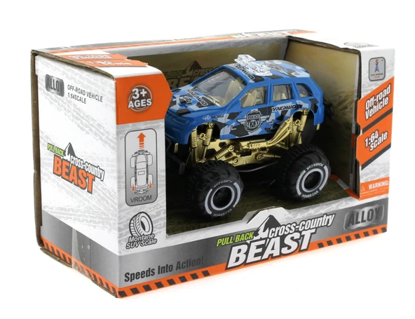 Çek Bırak Mini Off Road Mavi Polis Aracı - Resim 2