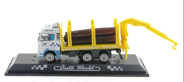 Die Cast Mini Sarı Kütük Kamyonu - Resim 5