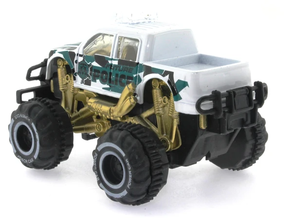 Çek Bırak Mini Off Road Beyaz Polis Aracı - Resim 3