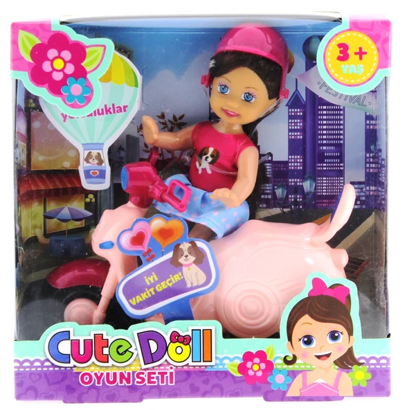 Cute Doll Mini Bebek ve Pembe Vespa - Resim 5