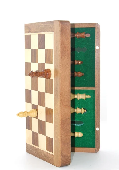 Mıknatıs Taşlı Ahşap Katlanabilir Kutulu Satranç Oyunu 35 Cm G224 ürün görseli 1