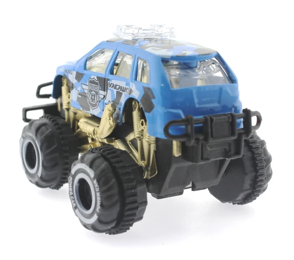 Çek Bırak Mini Off Road Mavi Polis Aracı - Resim 3