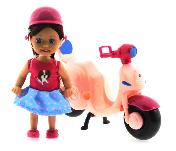 Cute Doll Mini Bebek ve Pembe Vespa - Resim 3