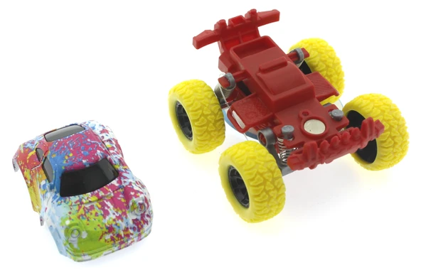 Die Cast Batik Desenli Sarı Teker Araba - Resim 2