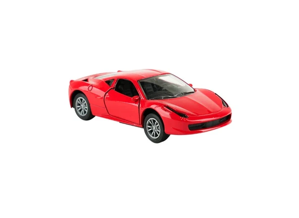 Die Cast Metal Sesli ve Işıklı Çek Bırak Kırmızı Spor Araba ürün görseli 1