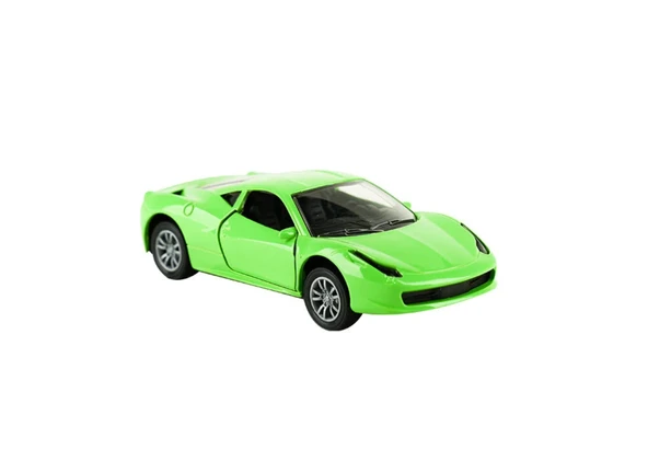 Die Cast Metal Sesli ve Işıklı Çek Bırak Yeşil Spor Araba ürün görseli 1