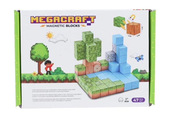 Megacraft Orman Temalı Mıknatıslı Bloklar 47 Parça ürün görseli 1