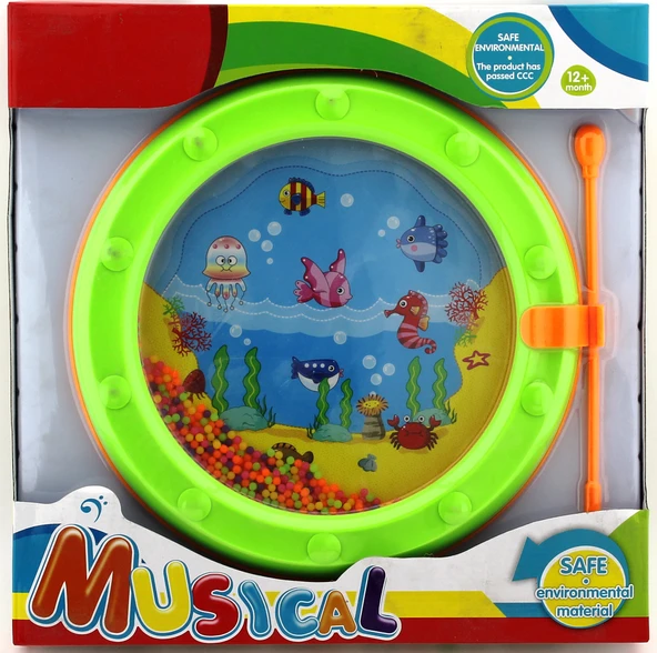 Boncuklu Yeşil Mini Davul  Ws204 ürün görseli 1