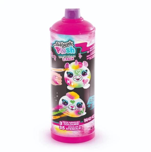 Airbrush Neon Boyanıp Yıkanabilen Mini Peluş Sürpriz 2 li Paket ürün görseli 1
