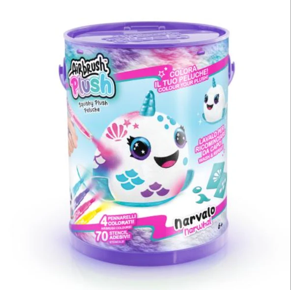 Airbrush Plush Neon Boyanıp Yıkanabilen Peluş Balina ürün görseli 1