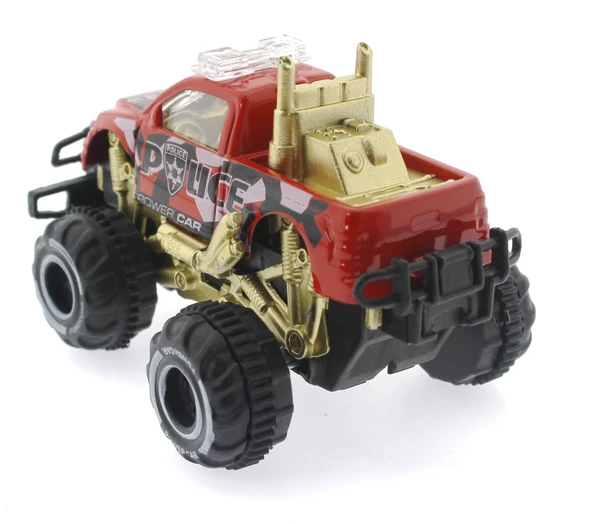 Çek Bırak Mini Off Road Kırmızı Polis Aracı - Resim 3