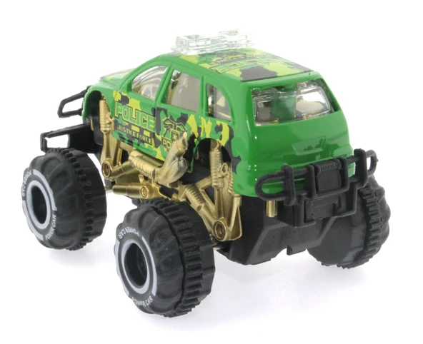 Çek Bırak Mini Off Road Yeşil Polis Aracı - Resim 3