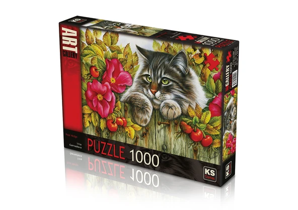 KS Puzzle 1000 Parça  Rose Hedge Güllü Çit ürün görseli 1