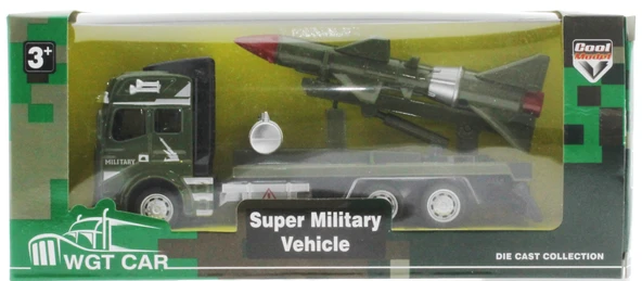Sürtmeli Die Cast Metal Füze Rampalı Askeri Kamyon ürün görseli 1