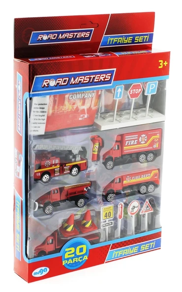 Die Cast Metal 20 Parça İtfaiye Seti - Tankerli - Resim 2