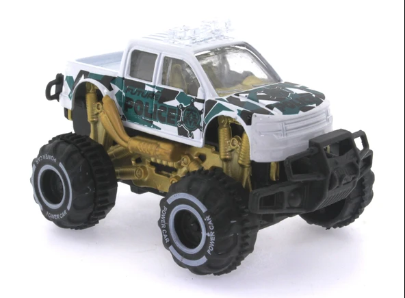 Çek Bırak Mini Off Road Beyaz Polis Aracı ürün görseli 1